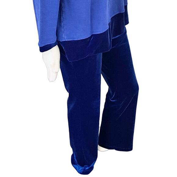 VTG GANTOS Velvet Trimmed Sweatshirt in Royal Blue SZ XL - Picture 8 of 12